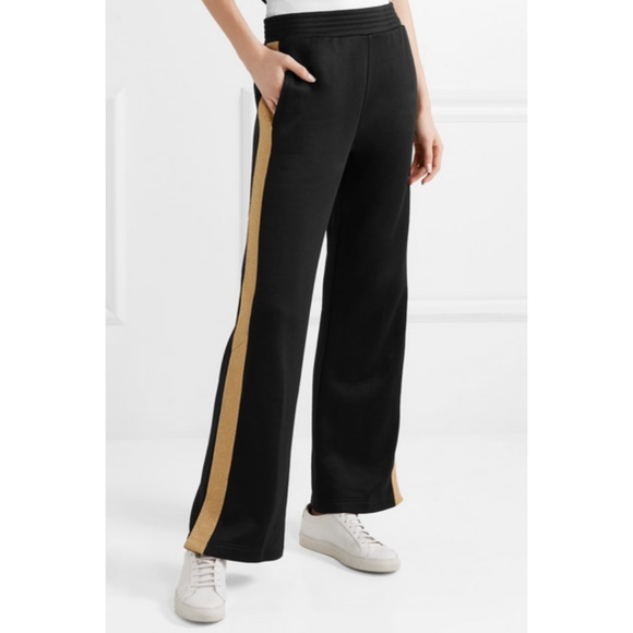 ALL ACCESS Tune Up Metallic Striped Stretch Jersey Track Pants-size large. GUC - Picture 3 of 14